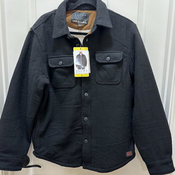 New Jachs New York Wool Blend Jacket Men's Size S Black Sherpa Lined Ragged - Picture 3 of 15